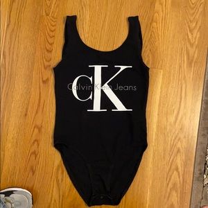 Calvin Klein Black Bodysuit size XS